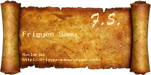 Frigyes Samu névjegykártya
